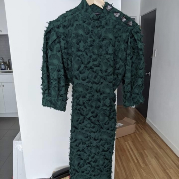 Zara Dark Green Midi Dress - Picture 4 of 8
